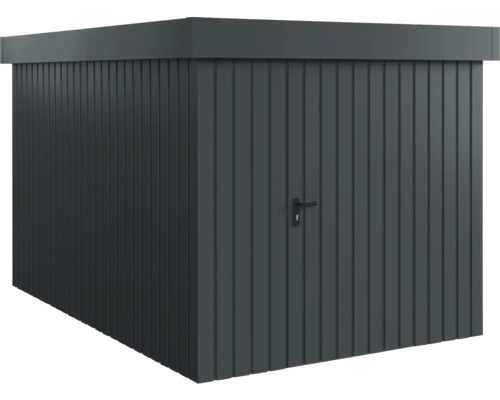 Kovový zahradní domek s dveřmi a rukojetí