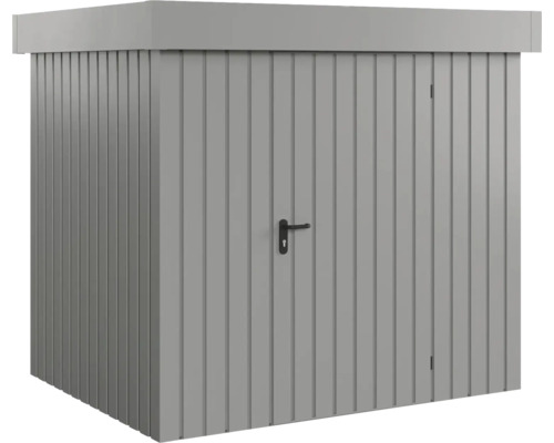 Kovová zahradní skříňka s dveřmi a madlem pro venkovní uskladnění