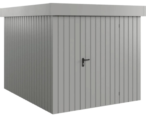 Kovová zahradní skříň s dveřmi a rukojetí