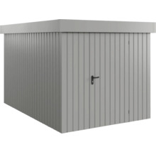 Kovový zahradní domek s dveřmi a rukojetí