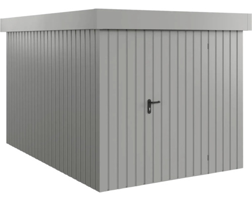 Kovový zahradní domek s dveřmi a rukojetí