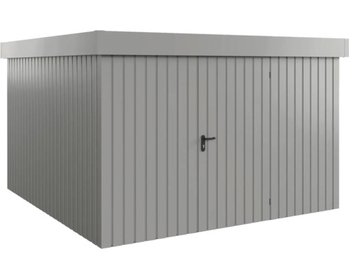 Kovový zahradní domek s dveřmi a rukojetí