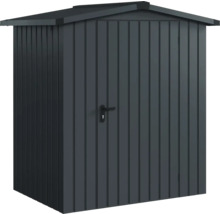 Kovový zahradní domek s dveřmi a sedlovou střechou