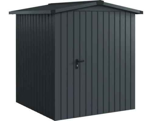 Kovová kůlna na nářadí s dveřmi a sedlovou střechou