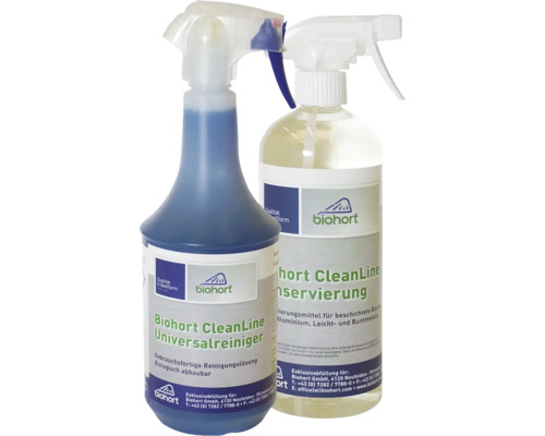 Výhodný balíček BIOHORT Cleanline Biohort CleanLine univerzální čisticí prostředek a konzervační prostředek v rozprašovačích