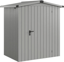 Kovová zahradní chatka s dveřmi a rukojetí