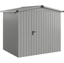 Kovová zahradní skříň s dveřmi a střechou