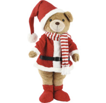 Medvídek jako Santa Claus s čepicí, kabátem a šálou