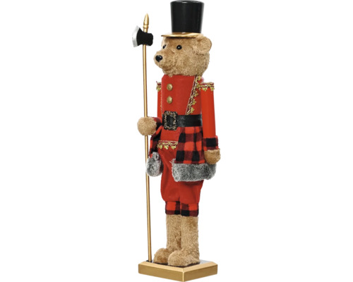 Dekorativní figurka medvěd louskáček 78 cm Dekorativní figurka medvěda jako louskáček s kloboukem a sekerou