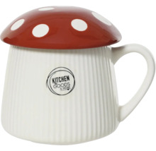 Keramický hrnek s houbovým víčkem a logem Kitchen Goods & More
