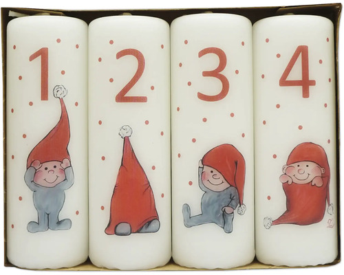 Sada adventních svíček s čísly a vánočními motivy