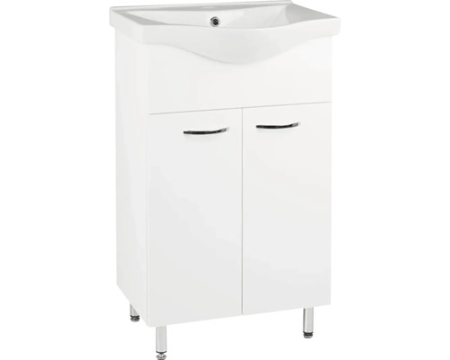 Skříňka pod umyvadlo se dvěma dvířky a umyvadlem na desku