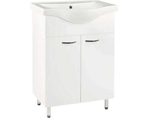 Skříňka pod umyvadlo se dvěma dvířky a umyvadlem na desku