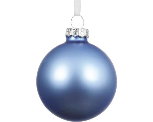 Vánoční ozdoba skleněná koule Ø 15 cm tmavě modrá Vánoční ozdoba s poutkem