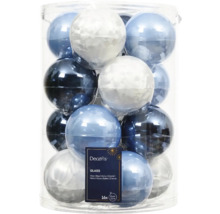 Balení 16 skleněných vánočních koulí, průměr osm centimetrů