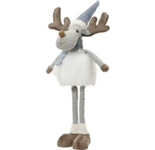 Dekorativní figurka losa s čepicí a šálou jako vánoční dekorace