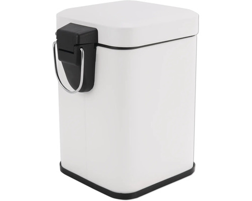 Bílý nášlapný odpadkový koš obdélníkového tvaru