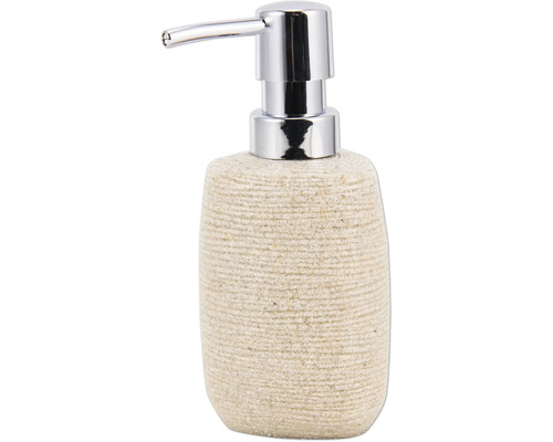 Dávkovač mýdla z pískovce s chromovanou hlavou dávkovače
