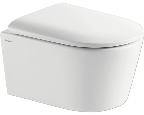 Závěsné WC set Jungborn ONE bez splachovacího kruhu vč. WC prkénka Závěsné hluboké splachovací WC s WC sedátkem od Jungborn