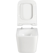 Závěsný klozet s hlubokým splachováním s otevřeným splachovacím kruhem a WC sedátkem