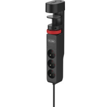 Stolní zásuvka Q-Link se třemi zásuvkami a porty USB