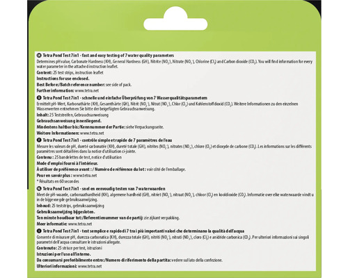 Tetra Pond Test 7v1 pro rychlé a snadné testování sedmi parametrů kvality vody