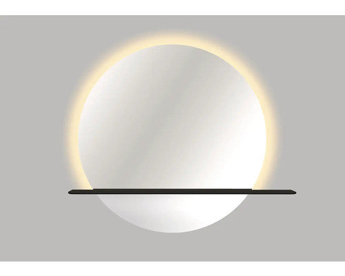 Kuleté zrcadlo do koupelny zrcadlo s osvětlením Cordia ROUND MIRROR WITH ALUMINIUM SHELF 100 x 100 cm IP 44