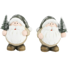Dvě figurky Santa Clause s malým vánočním stromkem jako dekorace
