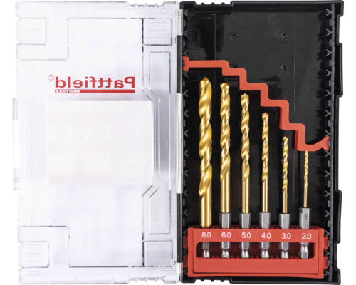 Sada vrtáků Patta Ergo Tools různých velikostí v plastovém boxu