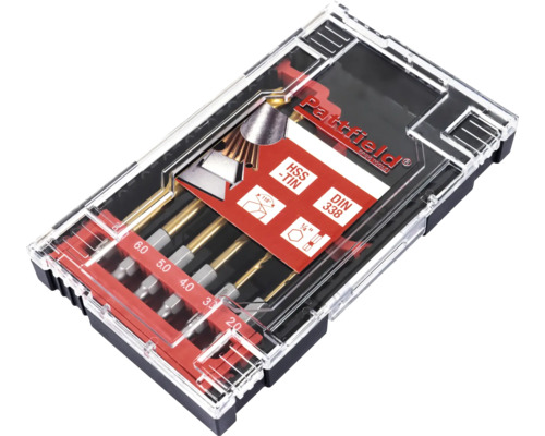 Sada vrtáků HSS-TiN v průhledné úložné krabici