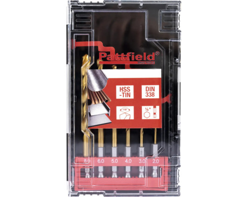 Sada vrtáků Pattfield Ergo Tools s povlakem HSS-TiN, norma DIN 338
