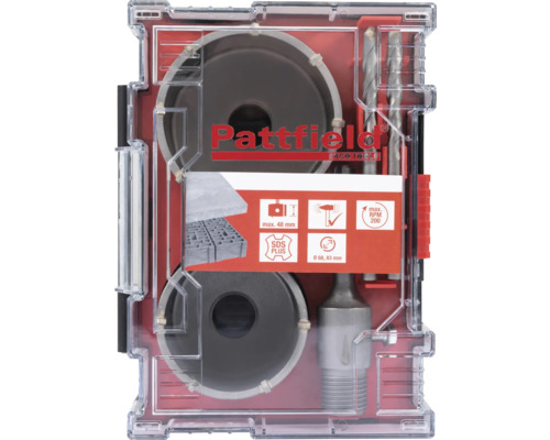 Sada vrtáků Pattfield pro děrovací pily v transparentním obalu