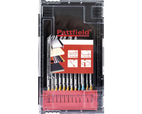 Sada pilových listů Pattfield v kufříku