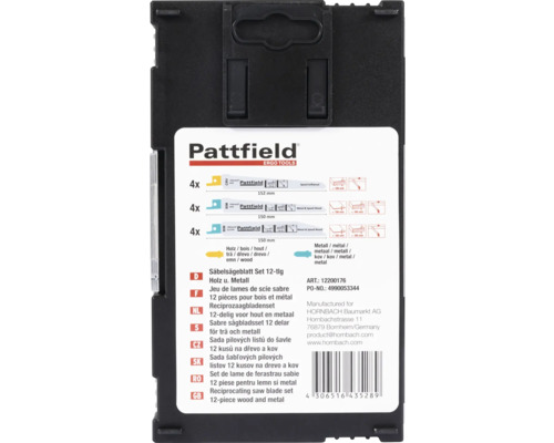 Sada pilových listů do šavle Pattfield 12 kusů na dřevo a kov