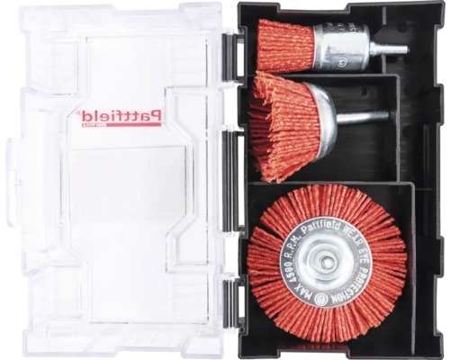 Sada drátěných kartáčů Pattfield se třemi kartáči v plastové krabičce