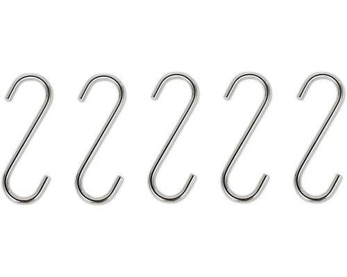 Pět kovových háků ve tvaru S