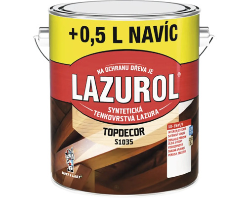 Lazura na dřevo Lazurol Topdecor T22 palisandr 2,5 l + 0,5 l navíc Lazura na dřevo Lazurol Topdecor T22 palisandr 2,5 l + 0,5 l navíc
