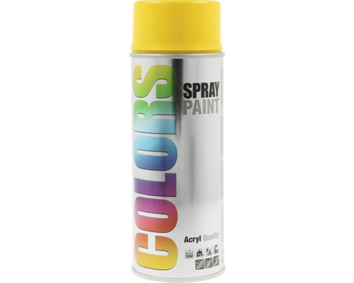 Akrylový lak ve spreji COLORS RAL1023 žlutý lesklý 400 ml Akrylový lak ve spreji COLORS RAL1023 žlutý lesklý 400 ml