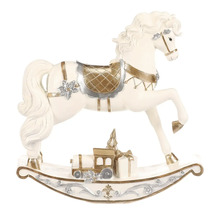 Dekorativní houpací kůň s ozdobou vlaku pro vánoční období