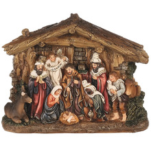 Betlém s Ježíškem, Marií, Josefem, Třemi králi, andělem, volem a oslem.