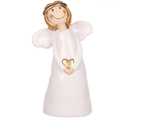 Vánoční anděl dekorativní figurka se srdcem