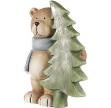 Dekorace medvídka s vánočním stromkem