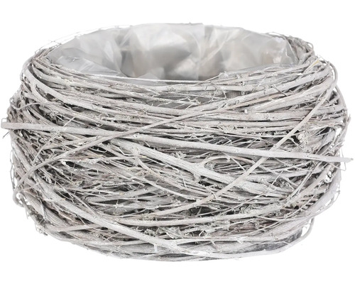 Proutěný obal na květináč šedo-bílý 1/3 nejmenší 17x9 cm Květináč z větví