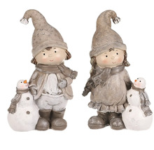 Dvě dekorativní zimní figurky se sněhulákem