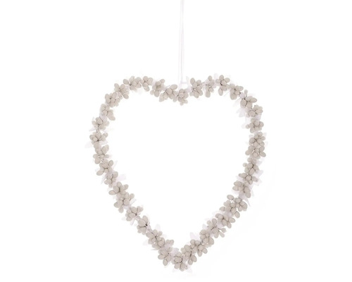 Dekorativní věnec ve tvaru srdce s bobulemi na stuze