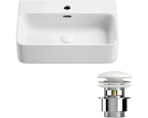 Umyvadlo s odtokovou soupravou do koupelny