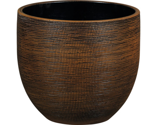 Dekorativní květináč se strukturovaným povrchem.