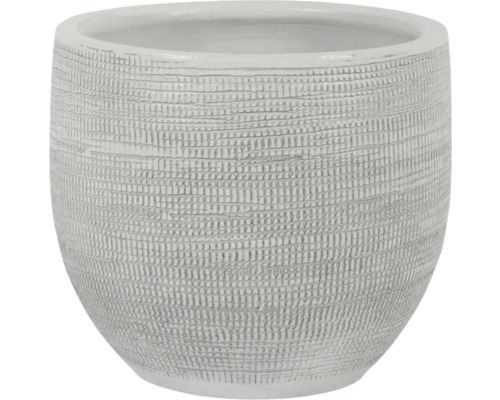 Dekorativní květináč se strukturovaným povrchem.