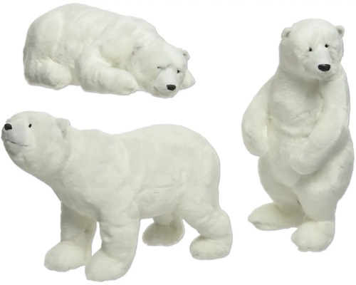 Figurka lední mědvěd 26 cm, různé druhy Tři bílí lední medvědi jako dekorativní figurky