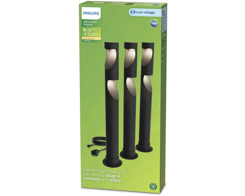 Balení venkovního LED sloupku Philips Desi v černé barvě